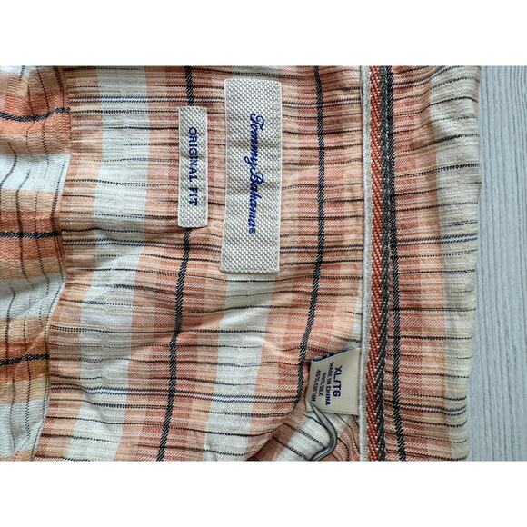 Tommy Bahama Mens Original Fit Size XL Silk/Cotton Blend Coconut Button Up Peach - Picture 6 of 7